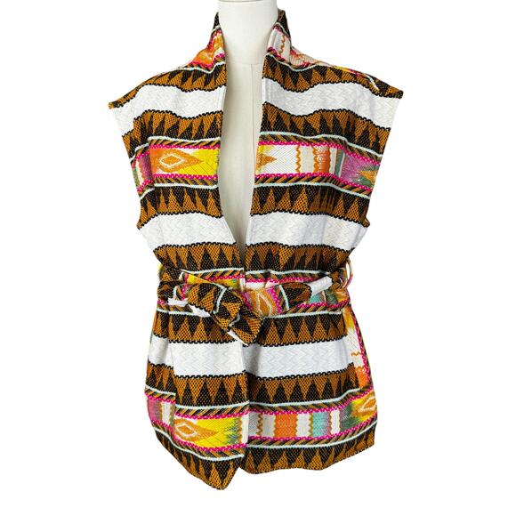 Xirena Electric Belted Brett Vest Cream Multicolor Size Small‎ - Picture 3 of 12